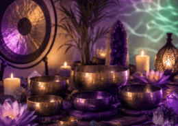 sound bowls candles and gong